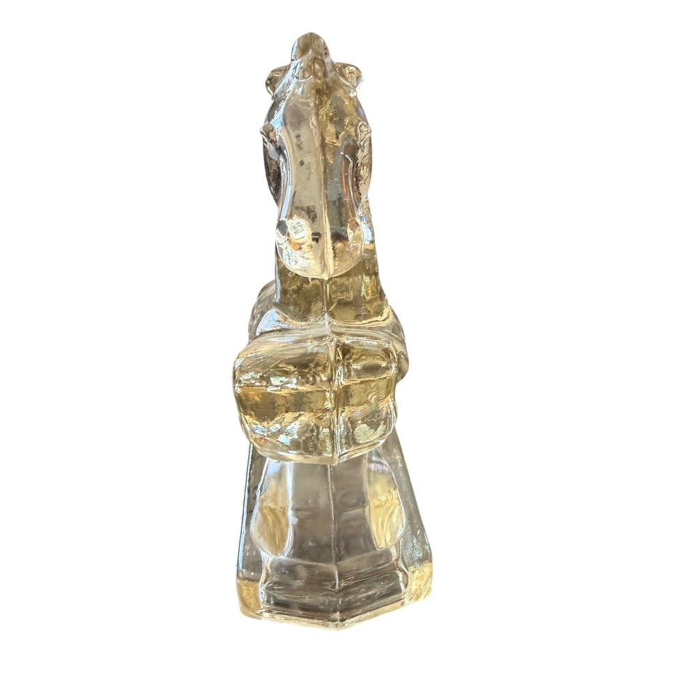 Vintage Clear Glass Rearing Horse Single Bookend Mid Century Equestrian Decor 8" - Picture 2 of 4
